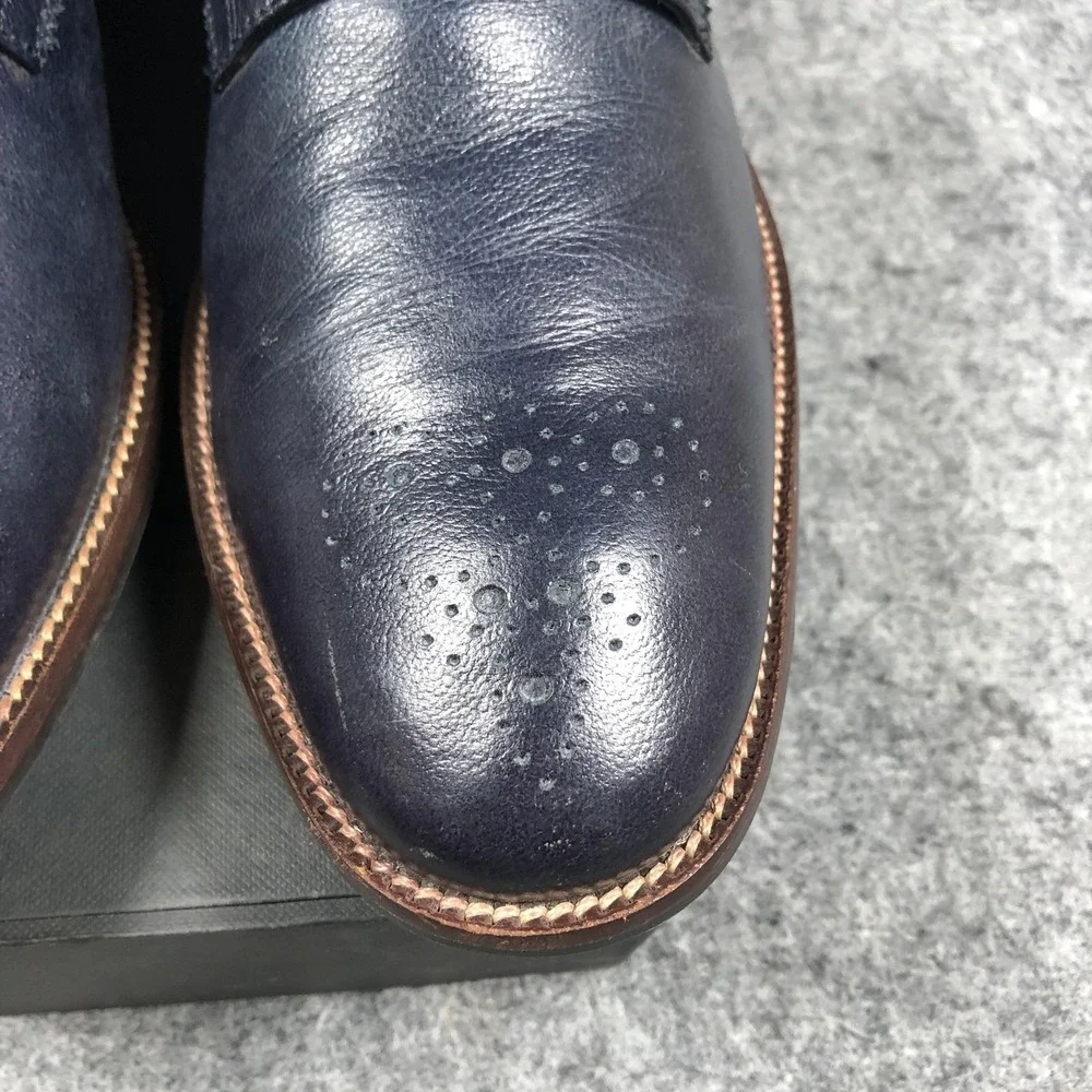 Cole Haan Williams Medallion Toe Shoes Mens Size 8.5 Blue Leather Wingtip